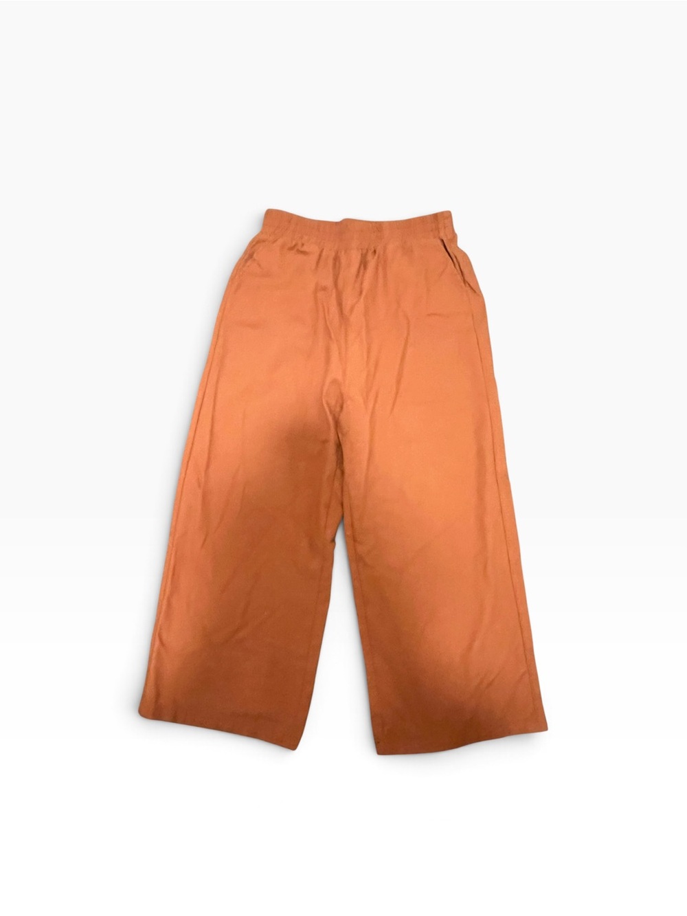 Rust Orange Cotton Linen Wide Leg Pants Size Small
